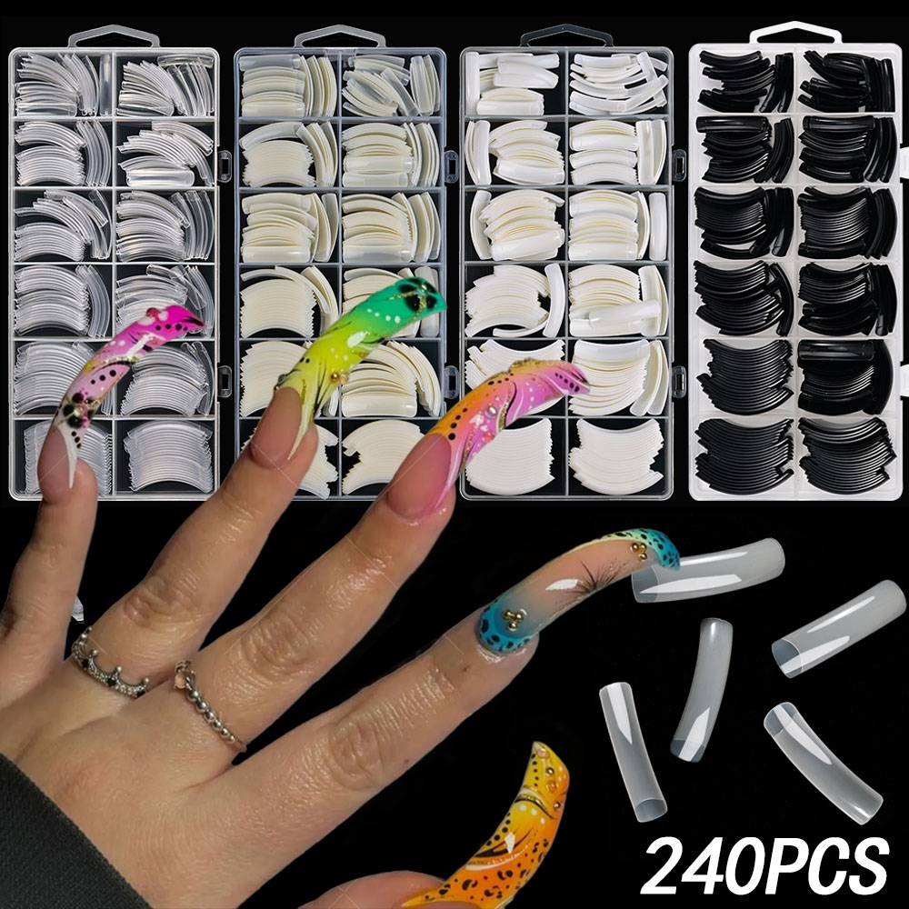 Nail Art Xxl - 240PC Hawk Curvo Lungo Quadrato Unghie