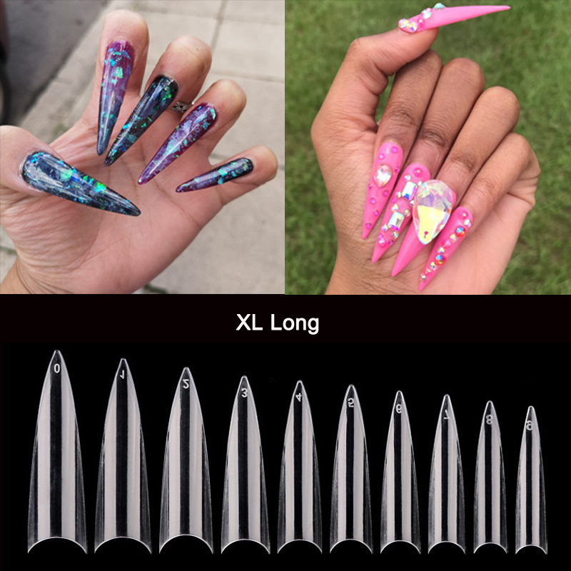 Nail Art Xl - 500/600 pz/borsa professionale XL lungo Stiletto