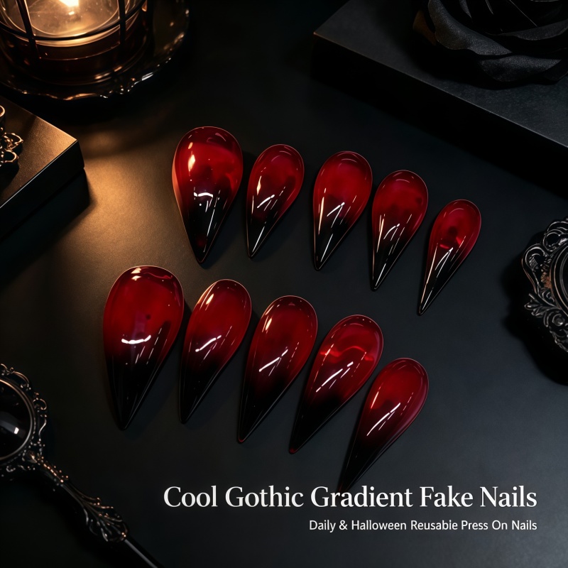Nail Art Vampire - 2026Nuove 10 unghie finte ultra-lunghe in