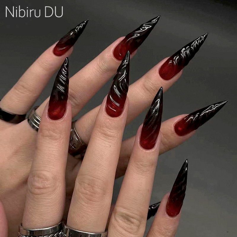 Nail Art Vampire - 24 pezzi Halloween Blood Press on