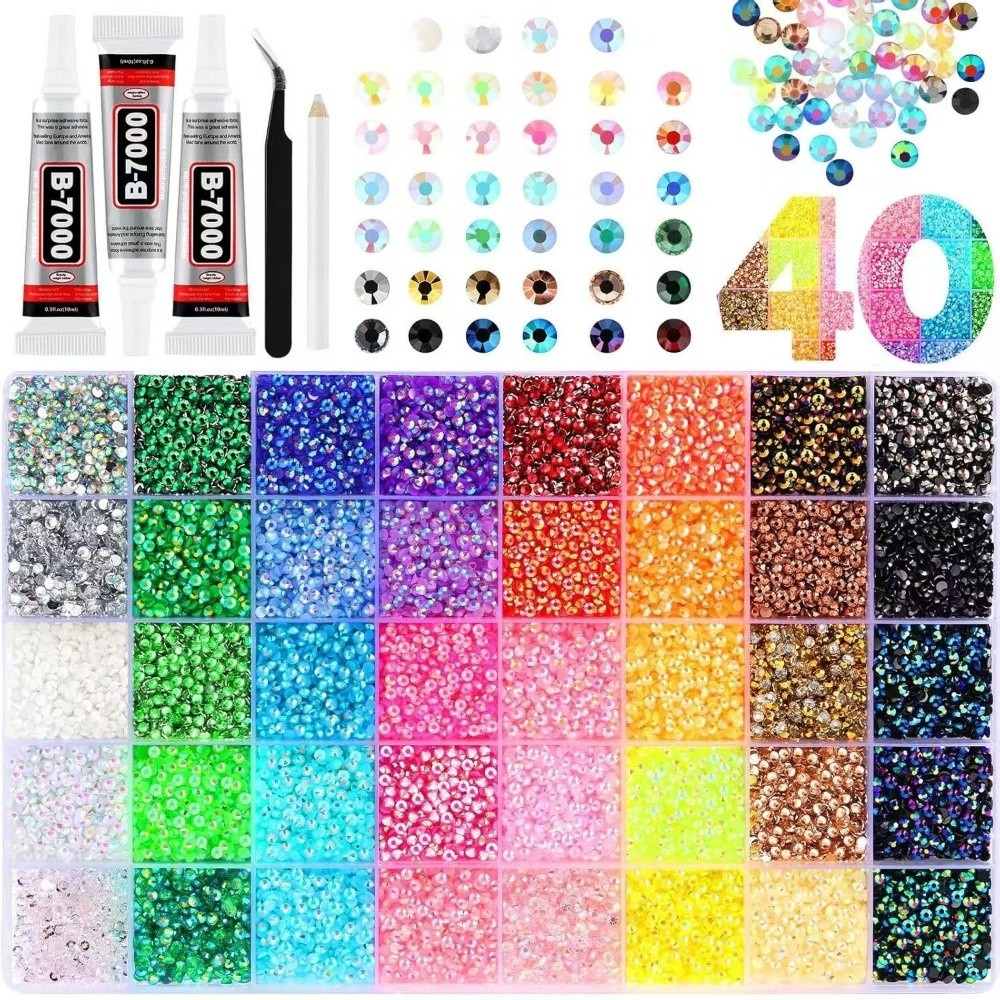 Nail Art Jelly - Kit di Strass in Resina Multicolore