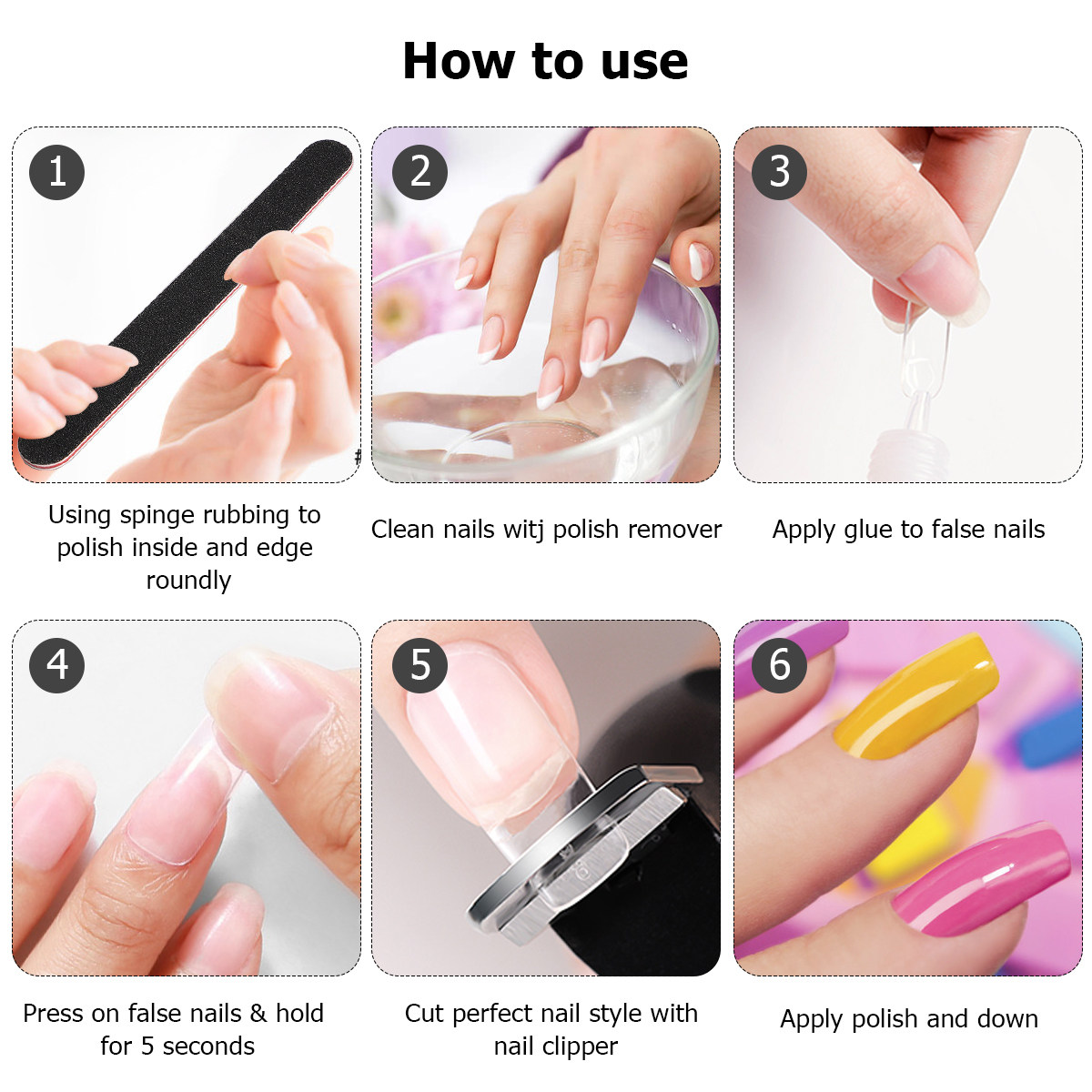 Nail Art Natural Simple - 600 Pezzi Unghie Finte Colore Naturale