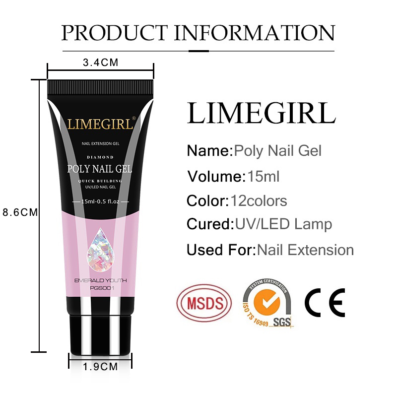 LIMEGIRL Kit Unghie 15ml, Set  - Nail Art Extension Cat Eye recensione e prezzo
