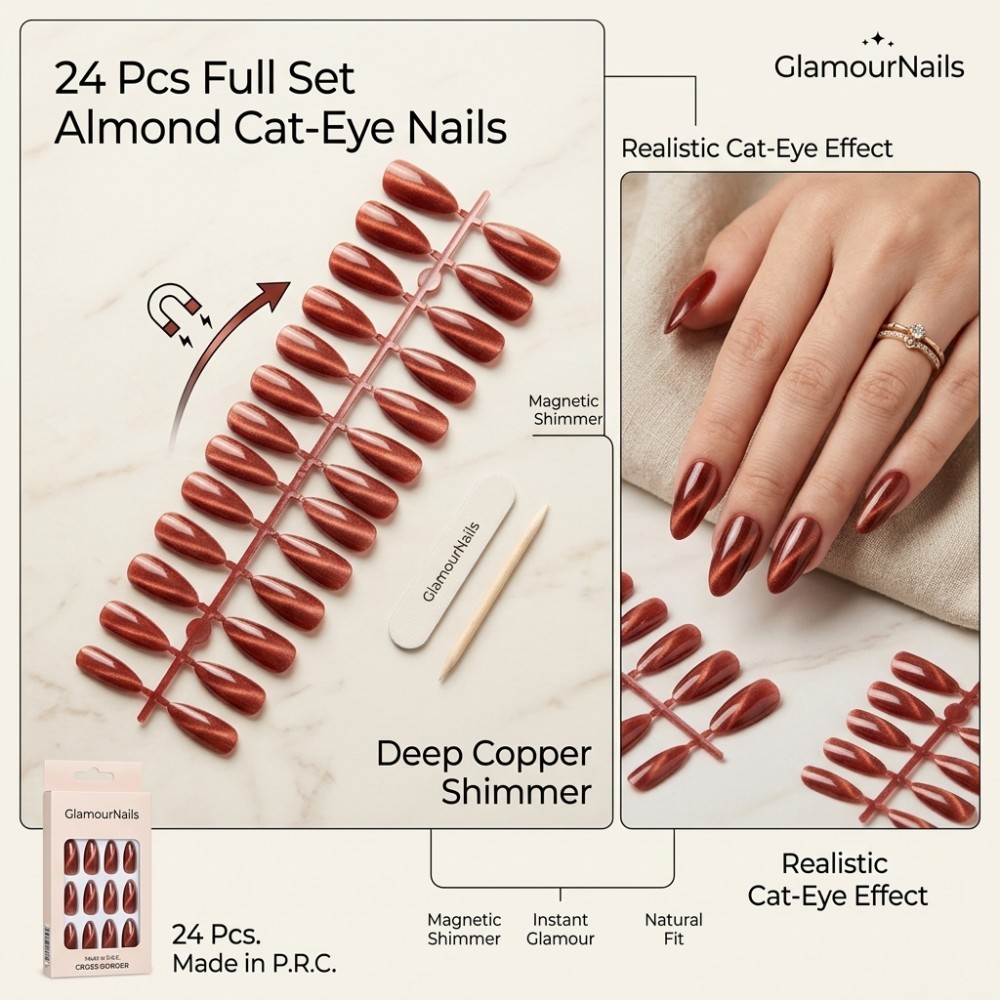 24 Pezzi Unghie Finte Quadrate - Nail Art Extension Cat Eye recensione e prezzo