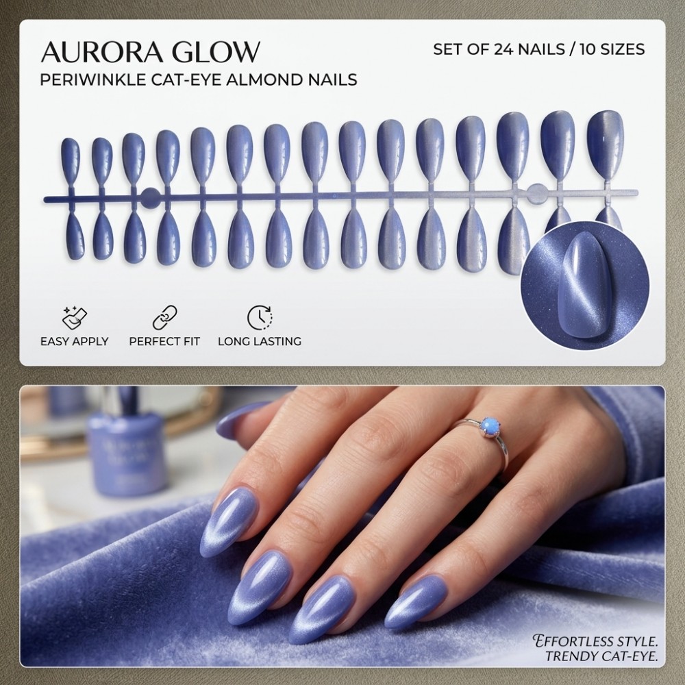 24 Pezzi Unghie Finte Quadrate - Nail Art Extension Cat Eye recensione e prezzo